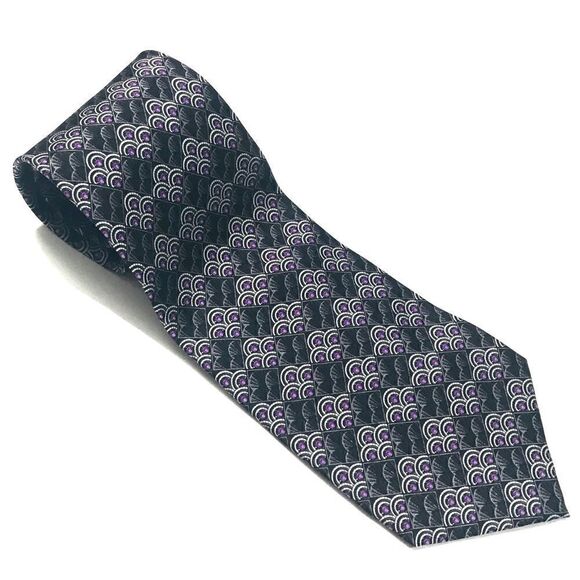 Faberge Blue Gray Print Silk Tie - Picture 1 of 13